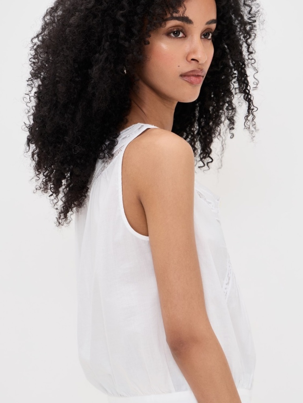 Madewell Lace-Insert Pintuck Sleeveless Top XS - Picture 4 of 5